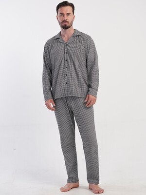 Купить Хлопковая классическая пижама с длинным рукавом VIENETTA MAN 5040612428 в Украина в Lingerie.ua - Одяг для дому та відпочинку, Фото 6