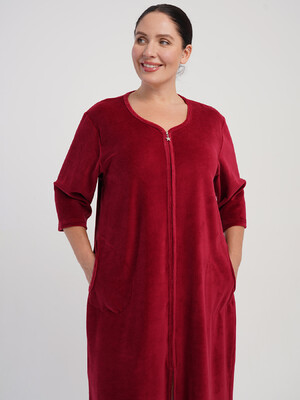 Купить Велюровый женский халат большого размера VIENETTA 5070140000 в Украина в Lingerie.ua - Одяг для дому та відпочинку, Фото 4