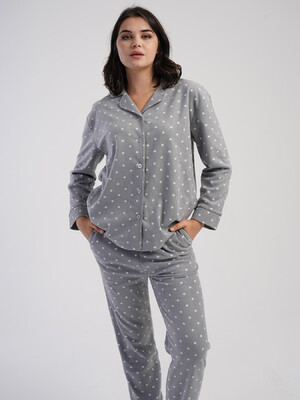 Купить Тепла флісова класична піжама VIENETTA 1618441123 в Украина в Lingerie.ua - Одяг для дому та відпочинку, Фото 2