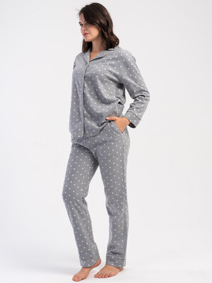 Купить Тепла флісова класична піжама VIENETTA 1618441123 в Украина в Lingerie.ua - Одяг для дому та відпочинку, Фото 3