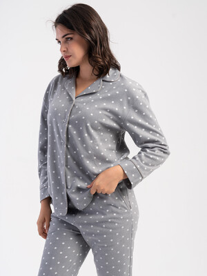 Купить Тепла флісова класична піжама VIENETTA 1618441123 в Украина в Lingerie.ua - Одяг для дому та відпочинку, Фото 4