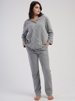 Купить Тепла флісова класична піжама VIENETTA 1618441123 в Украина в Lingerie.ua - Одяг для дому та відпочинку, Фото 6