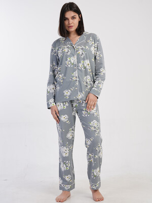 Купить Класична жіноча піжама з довгим рукавом VIENETTA 1617908944 в Украина в Lingerie.ua - Одяг для дому та відпочинку, Фото 2