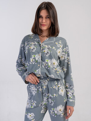 Купить Класична жіноча піжама з довгим рукавом VIENETTA 1617908944 в Украина в Lingerie.ua - Одяг для дому та відпочинку, Фото 3