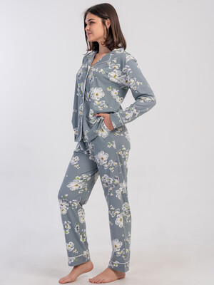 Купить Класична жіноча піжама з довгим рукавом VIENETTA 1617908944 в Украина в Lingerie.ua - Одяг для дому та відпочинку, Фото 4