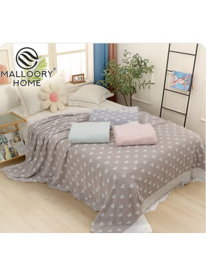 Купить Махровая простыня 200х230 с принтом в сердечки MALLORY HOME 9110-28 в Украина