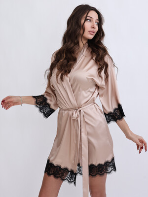 Шовковий халат жіночий з мереживом LINGERIE 170846-1