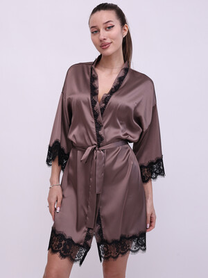 Купить Шовковий халат жіночий з мереживом LINGERIE 170846-1 в Украина в Lingerie.ua - Одяг для дому та відпочинку, Фото 5