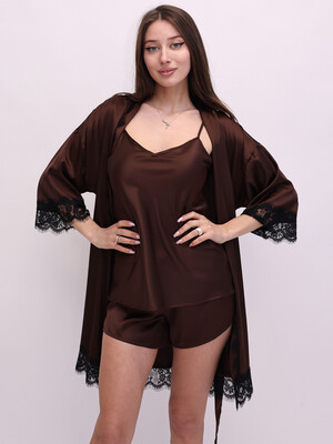 Купить Шёлковый халат женский с кружевом LINGERIE 170846-1 в Украина в Lingerie.ua - Одяг для дому та відпочинку, Фото 8