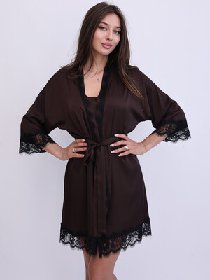 Купить Шовковий халат жіночий з мереживом LINGERIE 170846-1 в Украина в Lingerie.ua - Одяг для дому та відпочинку, Фото 7