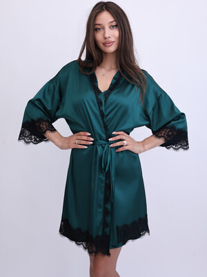 Купить Шовковий халат жіночий з мереживом LINGERIE 170846-1 в Украина в Lingerie.ua - Одяг для дому та відпочинку, Фото 6