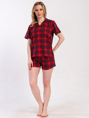 Купить Жіноча класична бавовняна піжама (сорочка + шорти) VIENETTA 5010343029 в Украина