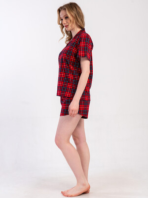 Купить Жіноча класична бавовняна піжама (сорочка + шорти) VIENETTA 5010343029 в Украина в Lingerie.ua - Одяг для дому та відпочинку, Фото 5