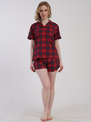 Купить Жіноча класична бавовняна піжама (сорочка + шорти) VIENETTA 5010343029 в Украина в Lingerie.ua - Одяг для дому та відпочинку, Фото 6