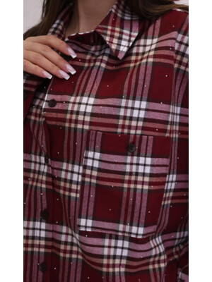 Купить Фланелевая рубашка в клетку со стразами LINGERIE 170863 в Украина в Lingerie.ua - Одяг для дому та відпочинку, Фото 3