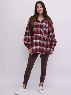 Купить Фланелевая рубашка в клетку со стразами LINGERIE 170863 в Украина в Lingerie.ua - Одяг для дому та відпочинку, Фото 4