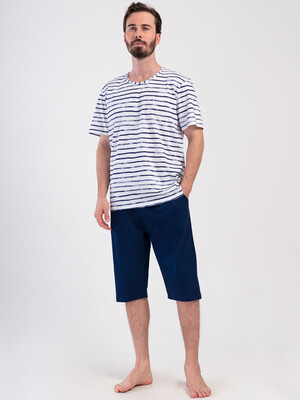 Летний хлопковый костюм с коротким рукавом (футболка + капри) VIENETTA MAN 4080771062