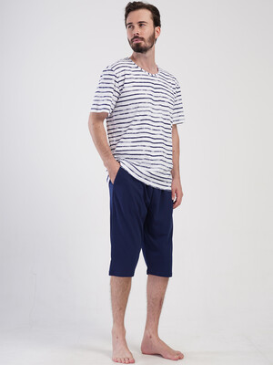 Купить Летний хлопковый костюм с коротким рукавом (футболка + капри) VIENETTA MAN 4080771062 в Украина в Lingerie.ua - Одяг для дому та відпочинку, Фото 6