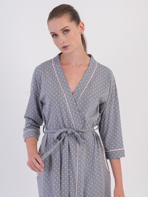 Купить Хлопковый халат женский на запах VIENETTA 6061181248 в Украина в Lingerie.ua - Одяг для дому та відпочинку, Фото 7