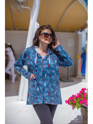 Купить Хлопковая куртка женская с начесом LINGERIE 170032 в Украина в Lingerie.ua - Одяг для дому та відпочинку, Фото 1