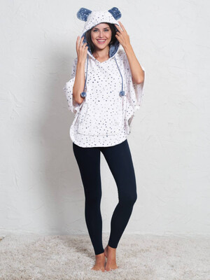 Тепле пончо з капюшоном VIENETTA 1602053443