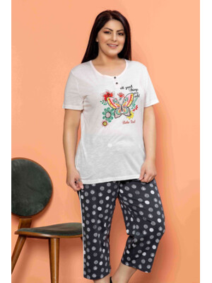 Хлопковый комплект большого размера с капри SABRINA 52010