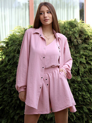 Купить Шелковый костюм тройка  с шортами LINGERIE 170588 в Украина в Lingerie.ua - Одяг для дому та відпочинку, Фото 5