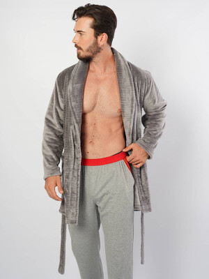 Купить Теплый мужской короткий халат GAZZAZ 1030851872 в Украина в Lingerie.ua - Одяг для дому та відпочинку, Фото 2