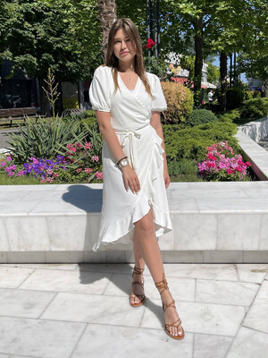 Летнее платье на запах с воланом LINGERIE 170575