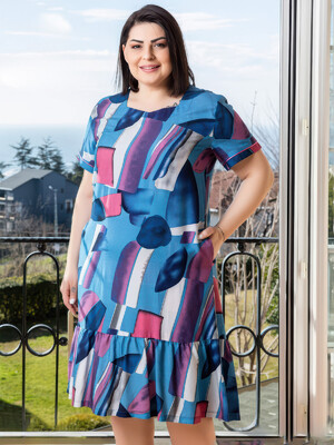 Купить Платье женское из вискозы с оборкой COCOON J2-2570 в Украина