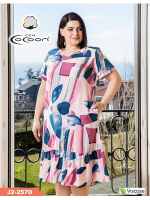 Купить Сукня жіноча з віскози з оборкою COCOON J2-2570 в Украина в Lingerie.ua - Одяг для дому та відпочинку, Фото 2