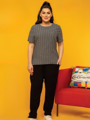 Лений женский костюм большого размера COCOON 75034