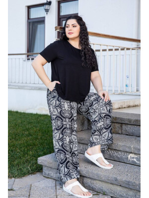 Купить Комплект  COCOON J8-8026 футболка вискоза брюки штапель большие размеры в Украина в Lingerie.ua - Одяг для дому та відпочинку, Фото 3