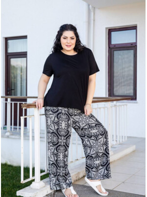 Купить Комплект  COCOON J8-8026 футболка вискоза брюки штапель большие размеры в Украина в Lingerie.ua - Одяг для дому та відпочинку, Фото 4