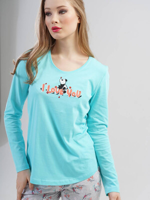 Купить Хлопковый комплект женский с длинным рукавом VIENETTA 2010655740 в Украина в Lingerie.ua - Одяг для дому та відпочинку, Фото 1