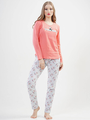 Купить Хлопковый комплект женский с длинным рукавом VIENETTA 2010655740 в Украина в Lingerie.ua - Одяг для дому та відпочинку, Фото 2