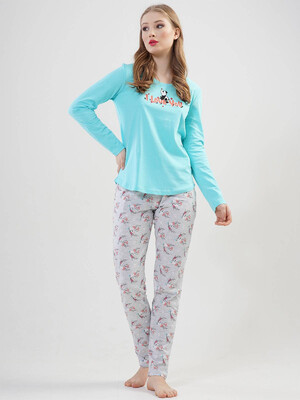 Купить Хлопковый комплект женский с длинным рукавом VIENETTA 2010655740 в Украина в Lingerie.ua - Одяг для дому та відпочинку, Фото 6