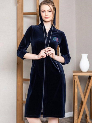 Купить Халат велюровый женский на молнии COCOON U22-1035 в Украина в Lingerie.ua - Одяг для дому та відпочинку, Фото 2