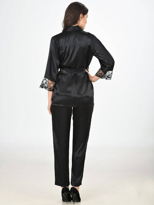 Купить Шолковый комплект тройка с кружевом VIENETTA SATEEN 1610165053 в Украина в Lingerie.ua - Одяг для дому та відпочинку, Фото 5