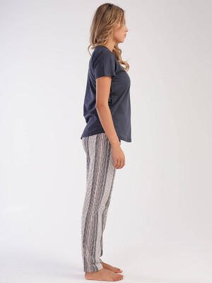 Купить Хлопковая пижама с брюками в полоску VIENETTA 2121180782 в Украина в Lingerie.ua - Одяг для дому та відпочинку, Фото 5