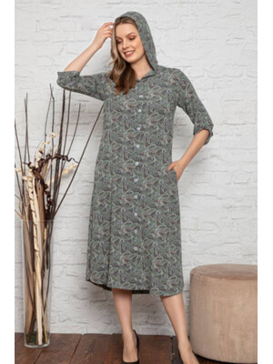 Штапельный халат с капюшоном COCOON J5-5167