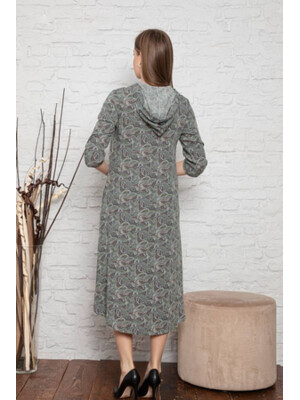 Купить Штапельный халат с капюшоном COCOON J5-5167 в Украина в Lingerie.ua - Одяг для дому та відпочинку, Фото 2