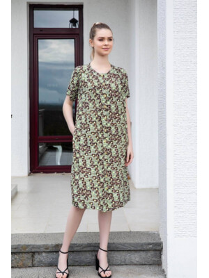 Летний халат на пуговицах с коротким рукавом COCOON J4-4027