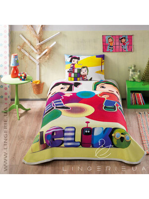 Односпальний комплект постільної білизни TAC Leliko з простирадлом на резинці