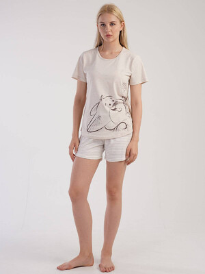 Купить Хлопковая пижама с шортами VIENETTA 3032390000 в Украина в Lingerie.ua - Одяг для дому та відпочинку, Фото 3