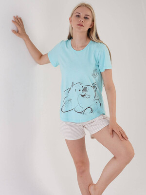 Купить Хлопковая пижама с шортами VIENETTA 3032390000 в Украина в Lingerie.ua - Одяг для дому та відпочинку, Фото 9