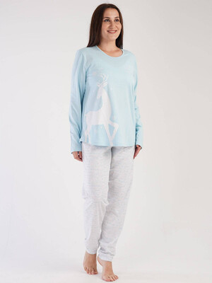 Купить Хлопковая пижама с длинным рукавом VIENETTA 3031261734 в Украина в Lingerie.ua - Одяг для дому та відпочинку, Фото 2