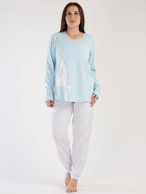 Купить Хлопковая пижама с длинным рукавом VIENETTA 3031261734 в Украина в Lingerie.ua - Одяг для дому та відпочинку, Фото 4