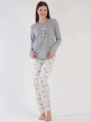 Купить Хлопковая пижама с длинным рукавом VIENETTA 3031483725 в Украина в Lingerie.ua - Одяг для дому та відпочинку, Фото 1