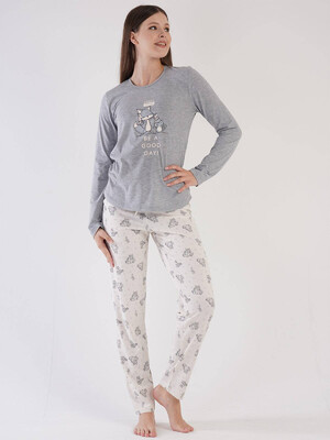 Купить Хлопковая пижама с длинным рукавом VIENETTA 3031483725 в Украина в Lingerie.ua - Одяг для дому та відпочинку, Фото 4